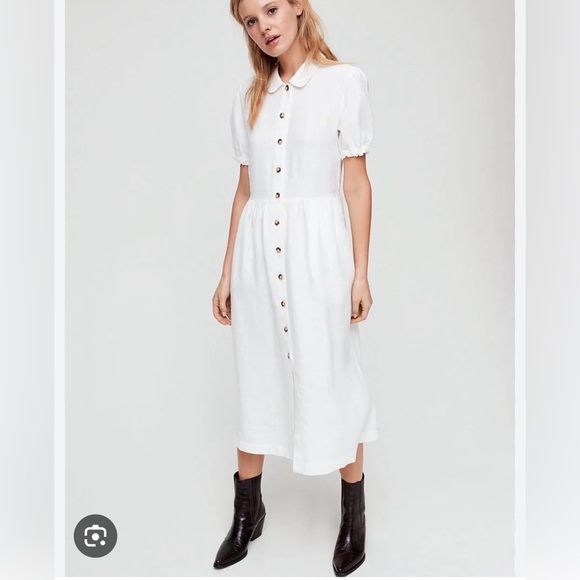 Aritzia Dresses & Skirts - Aritzia | Linen Button-Up Dress | Size XS